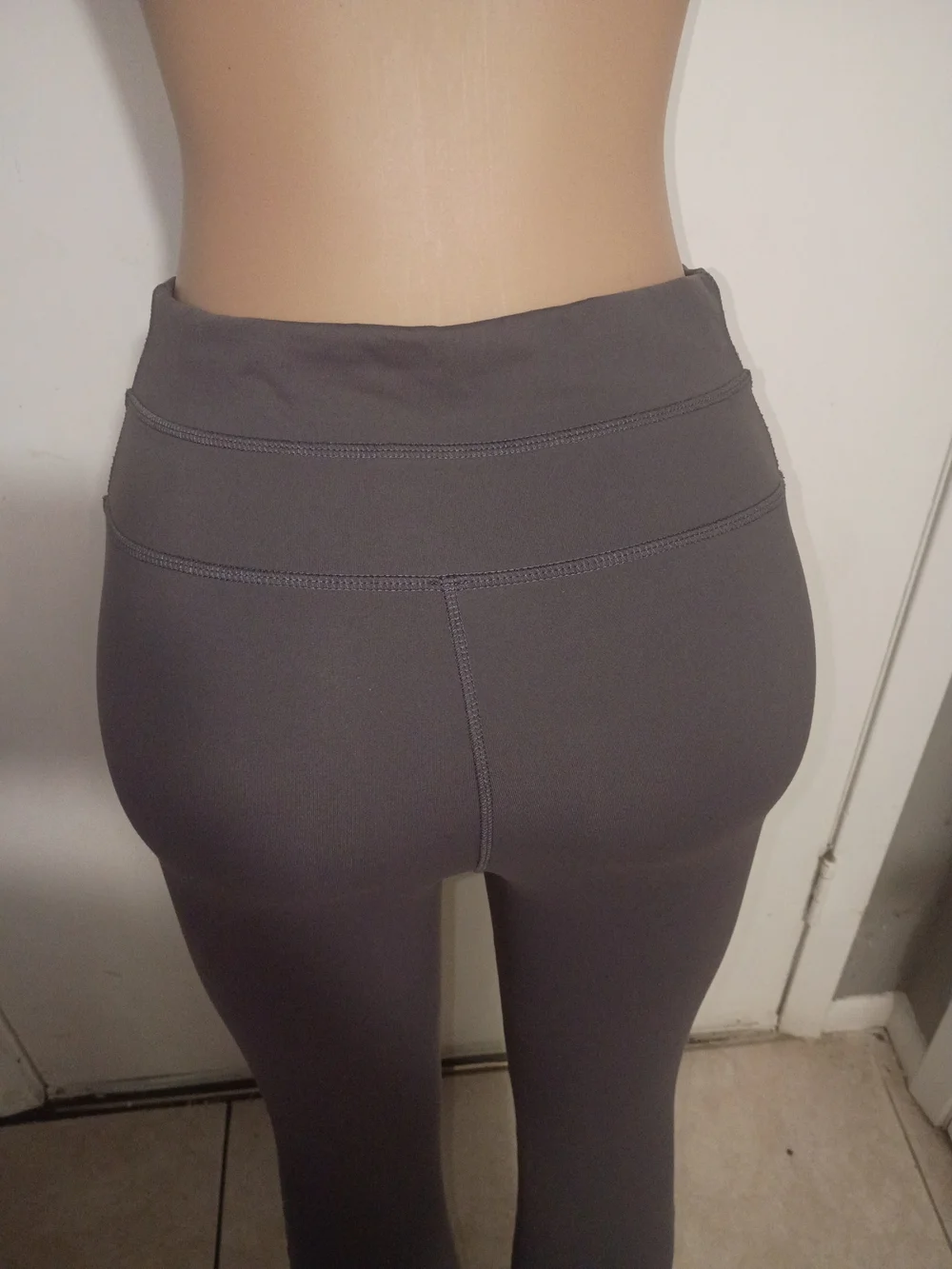 Free People Gray High-Waist Ribbed Knee Leggings